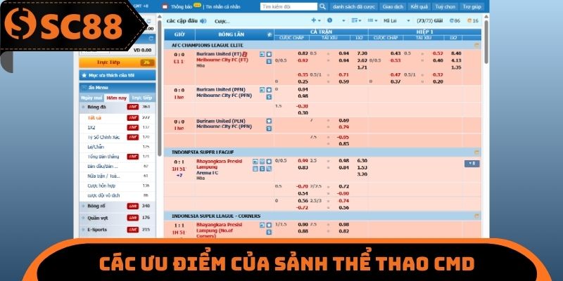 Các ưu điểm của sảnh thể thao CMD
