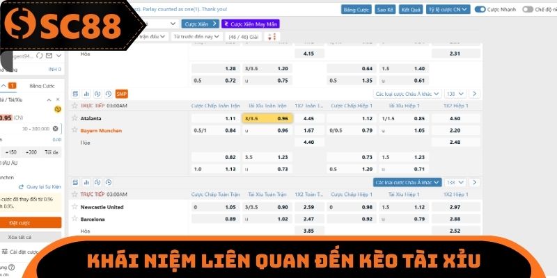 Khái niệm liên quan đến kèo tài xỉu